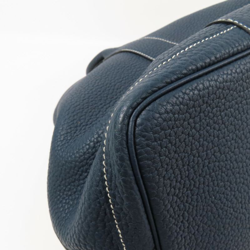 HERMES Nagonda皮革Garden Party PM銀扣手挽袋Vert Cypres-5
