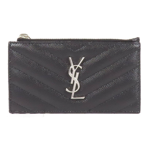 SAINT LAURENT 牛皮皮革Card Case銀扣卡片套