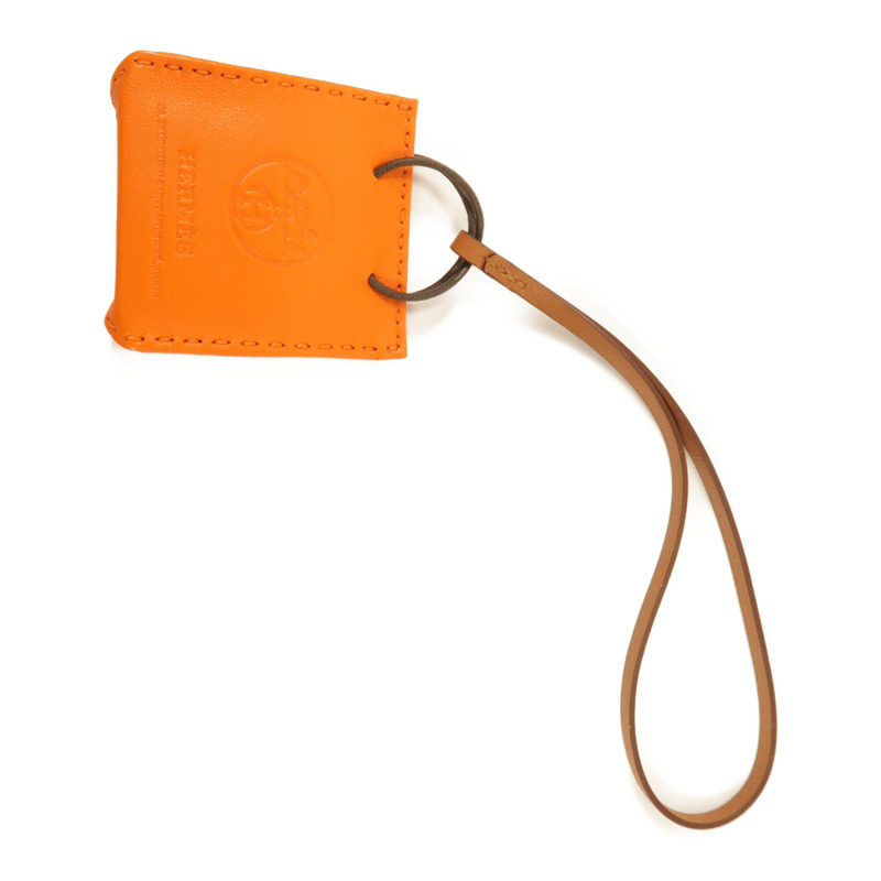 HERMES Swift皮革Charm掛飾93 Orange-1