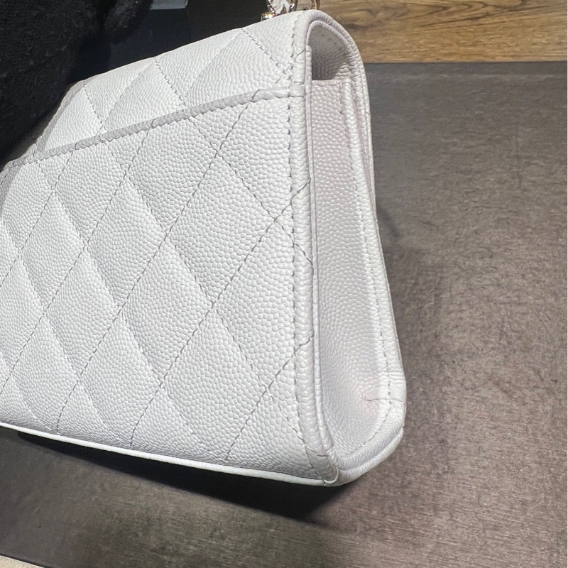 CHANEL 23p 白色荔枝皮小kelly-7