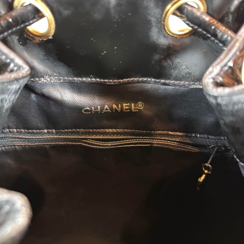 💝FuFu.Style ⟡.·* Chanel 漆皮黑色雙肩包|肩背包-30