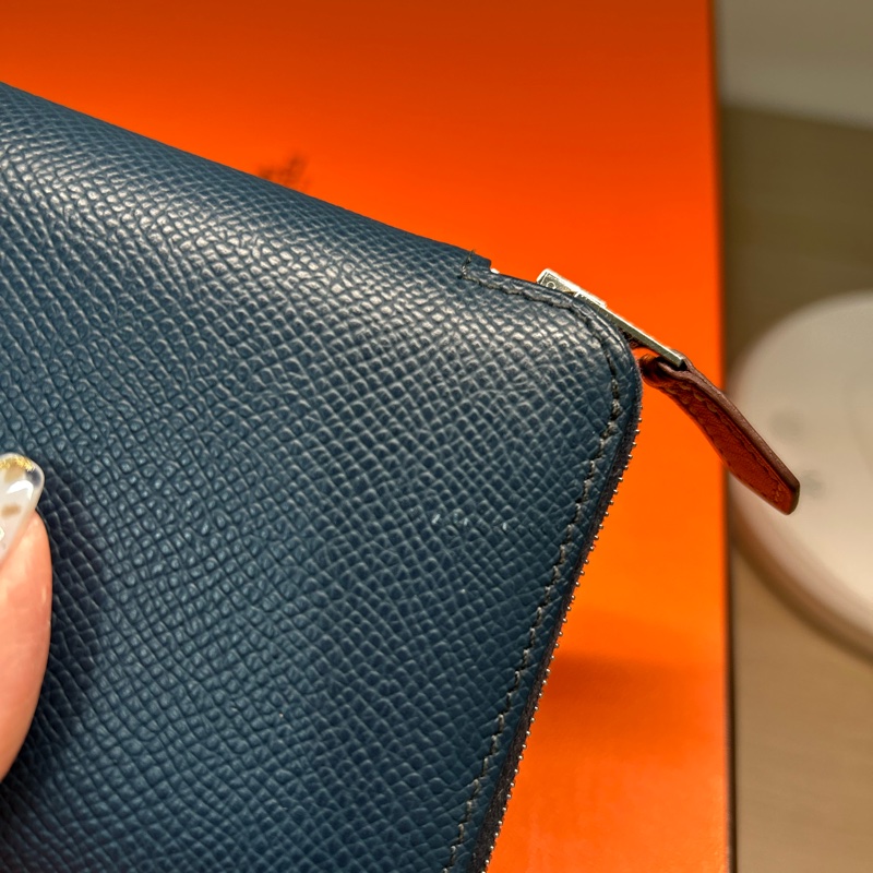 愛馬仕絲巾短夾 Epsom 皮 海軍藍-23