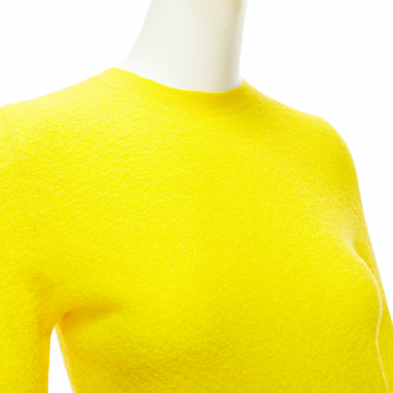 OLD CELINE Phoebe Philo 100% wool sunshine yellow crew neck sweater S-6