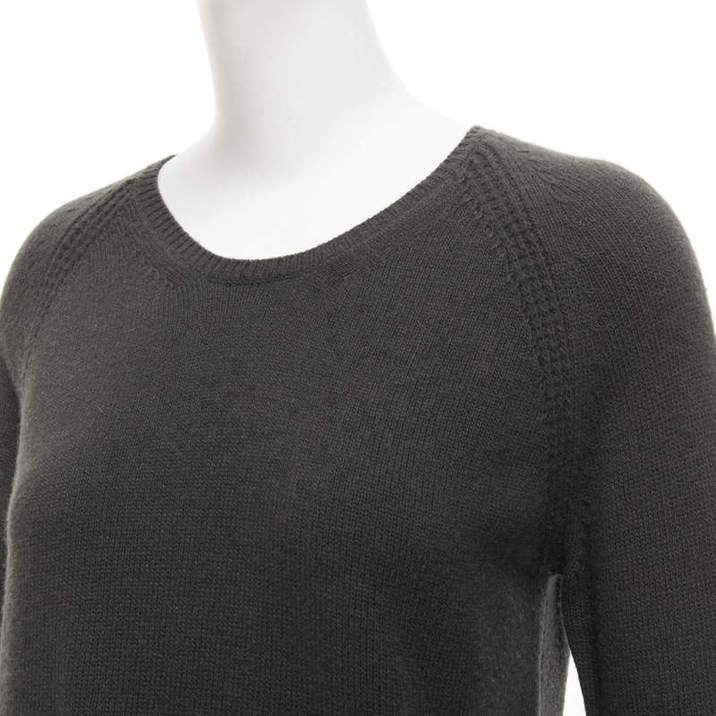 STELLA MCCARTNEY 2010 charcoal virgin wool cashmere raglan sweater IT38 XS-6
