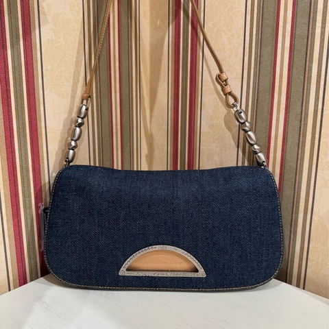 DIOR 牛仔 中古腋下 銀珠