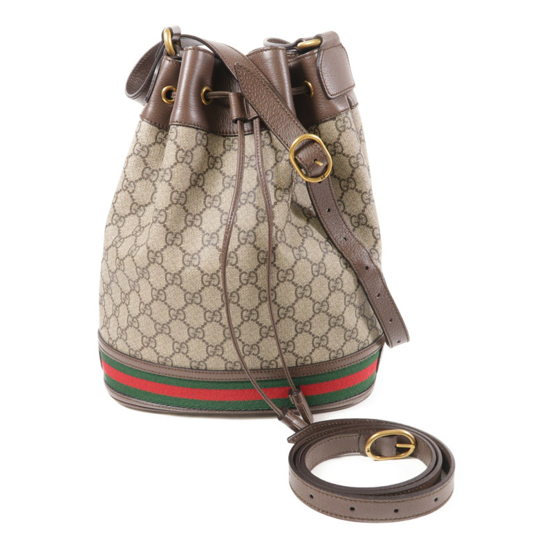 GUCCI 塗層帆布Shoulder Bag金扣肩背袋-1