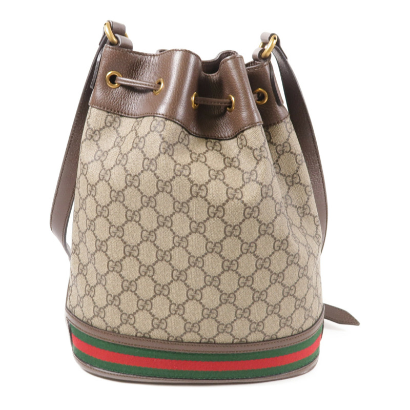 GUCCI 塗層帆布Shoulder Bag金扣肩背袋-2