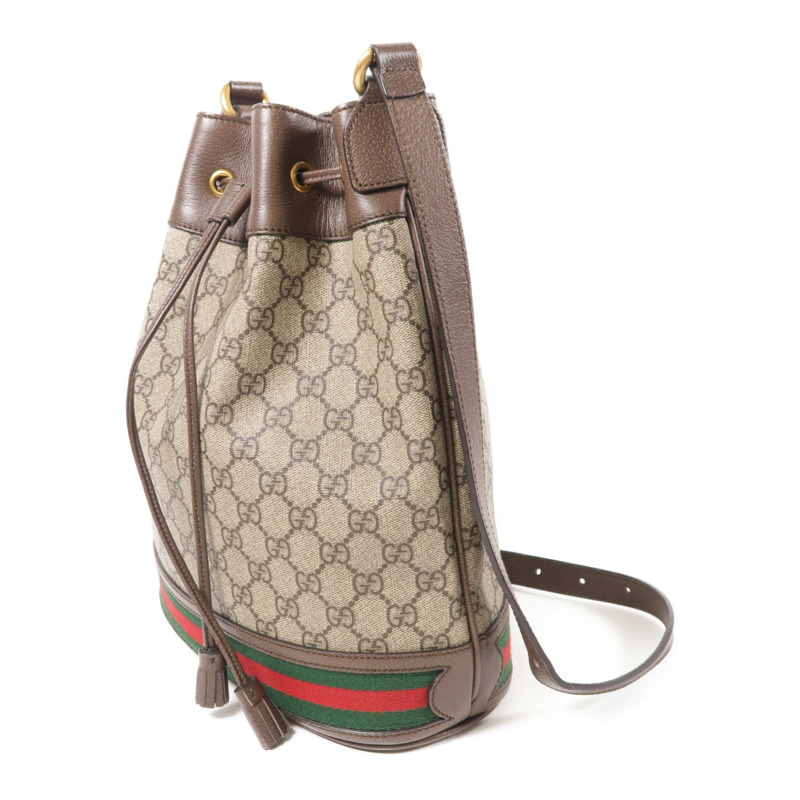 GUCCI 塗層帆布Shoulder Bag金扣肩背袋-3