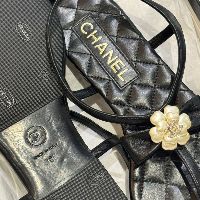 *SHIHNA名牌精品* CHANEL 經典蝴蝶結平底涼鞋-4