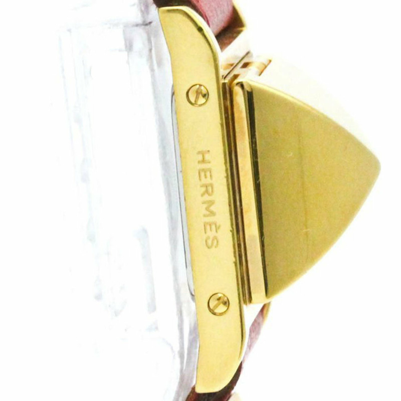 HERMES Medor 鍍金皮革石英女士手錶 BF581653-7