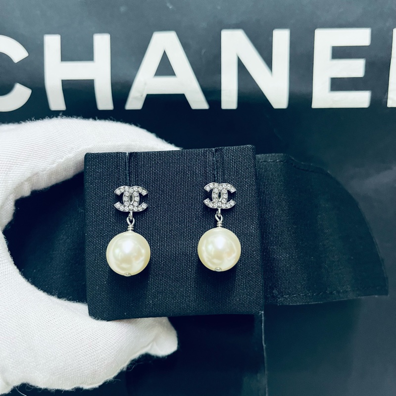 chanel 香奈兒雙c珍珠吊墜耳釘-14
