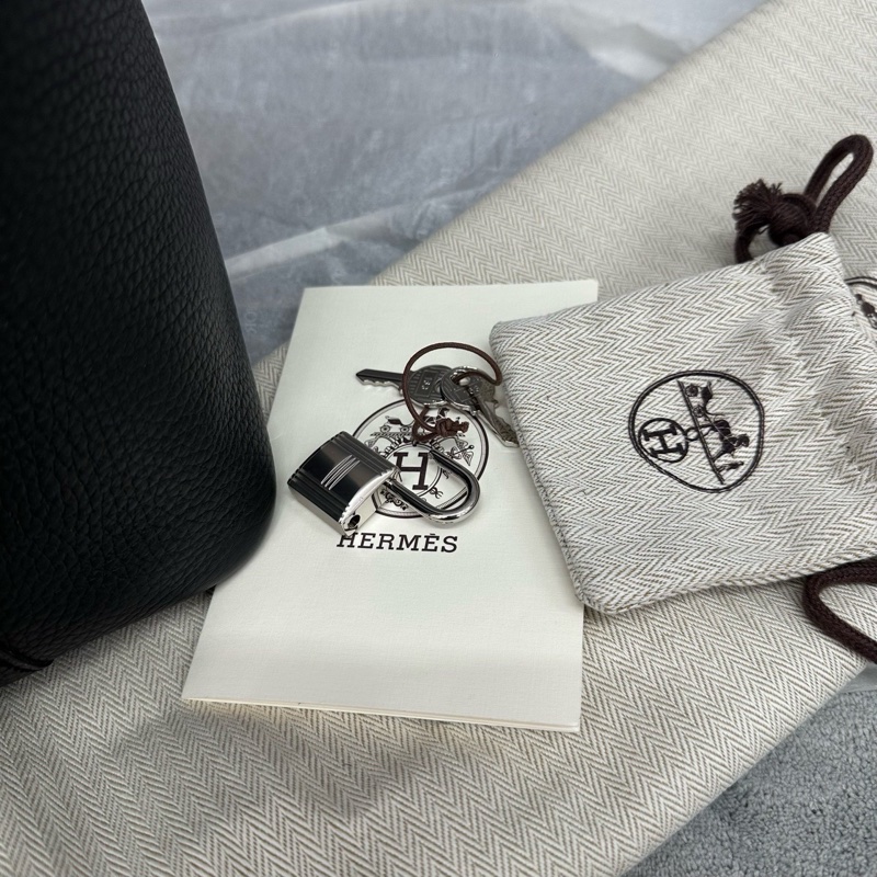 全新大全配🈶️23年購證❤️ #愛馬仕 #黑銀 #菜籃子 18cm #picotin #hermes-8