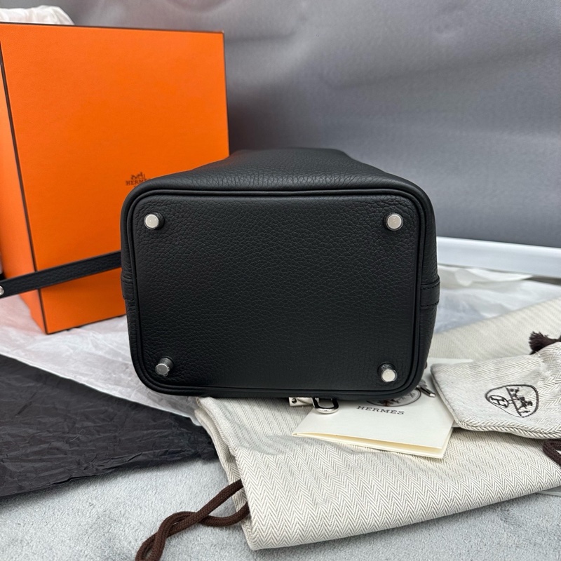 全新大全配🈶️23年購證❤️ #愛馬仕 #黑銀 #菜籃子 18cm #picotin #hermes-10