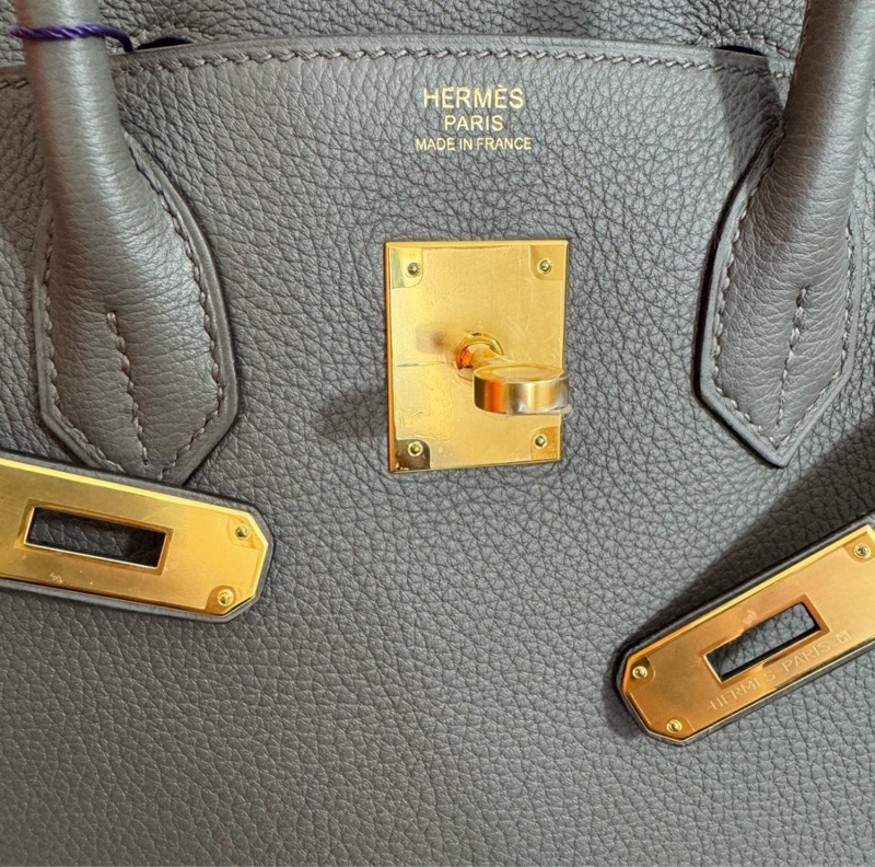 💓🎠 愛馬仕 birkin30錫器灰金扣togo Z刻全新 附件全套-2
