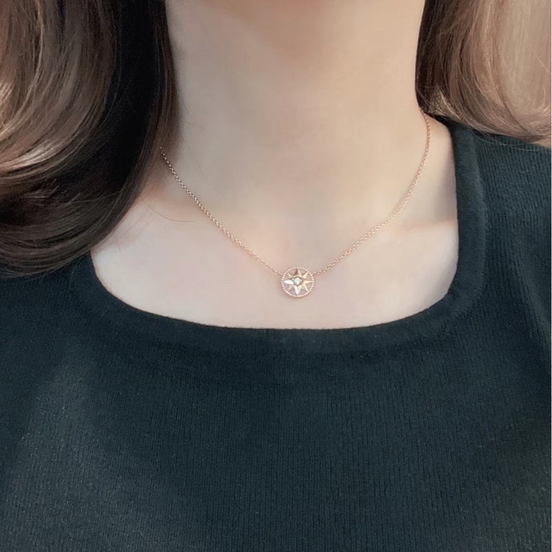 迪奧Dior 18k玫瑰金鑽石和珍珠母貝Rose Des Vents項鍊-1