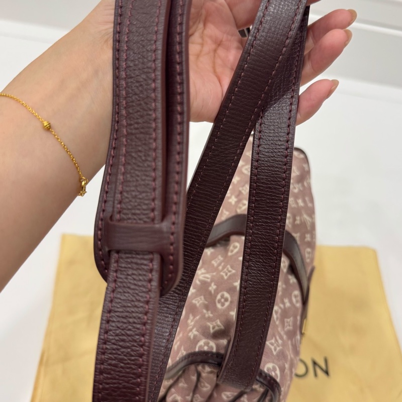 LV Saumur 樹莓粉 藕粉 m40669 雙子星 mini 老花 丹寧 牛仔 帆布 斜背包 郵差包 肩背包 側背包-40