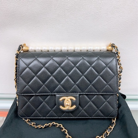 Chanel pearl flap 黑金珍珠翻蓋鏈條包