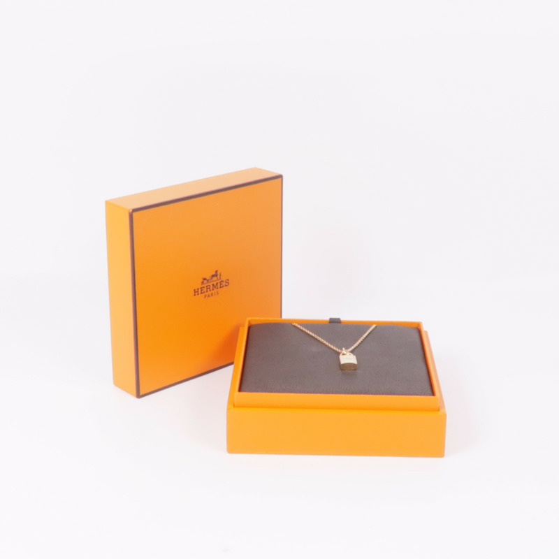 HERMES 18K玫瑰金Cadenas Pendant Diamond Necklace鑽石項鍊-6