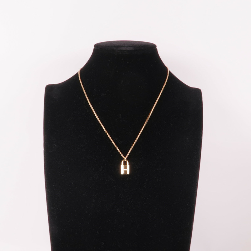 HERMES 18K玫瑰金Cadenas Pendant Diamond Necklace鑽石項鍊-7