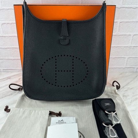 愛馬仕 Hermès  Evelyne 29 黑色銀釦  肩背/斜背