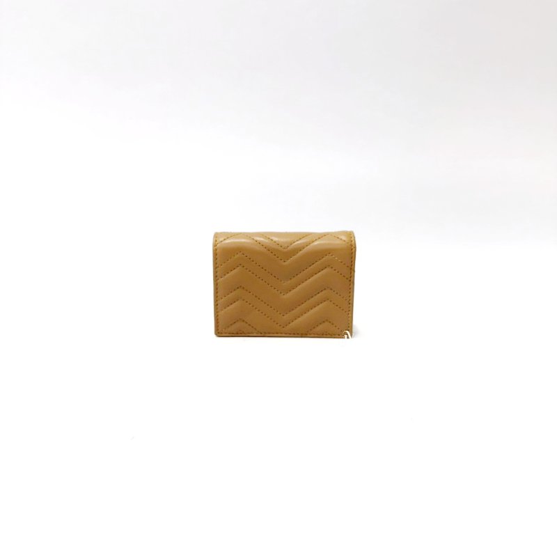 GUCCI皮夾GG Marmont 裸粉色兩折短夾466492-3