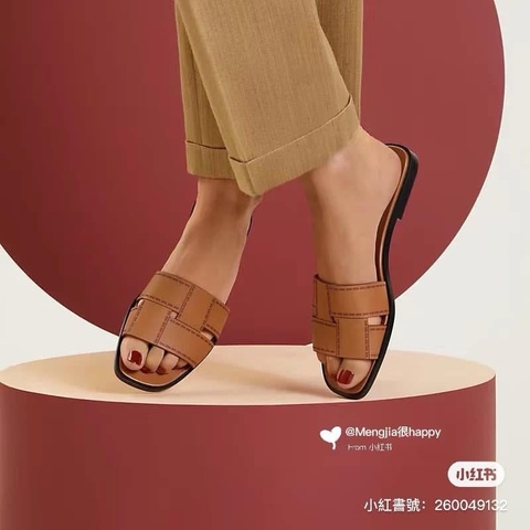 愛馬仕Hermes ldioma sandal拖鞋36號金棕色