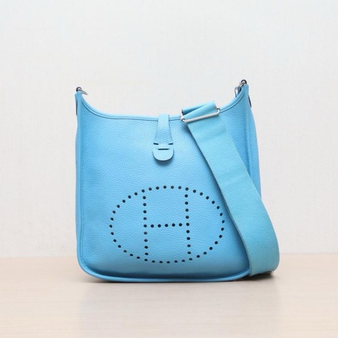 HERMES(愛馬仕) Evelyne 小號 29 75牛仔藍 TC皮 C刻 銀扣