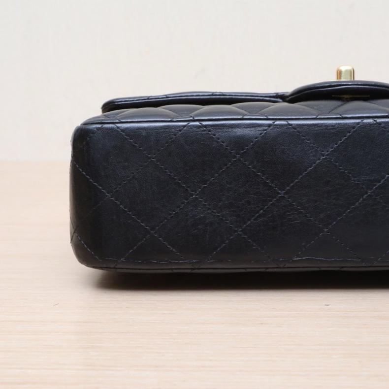 CHANEL(香奈兒) CF 口蓋包 中號 25.5cm 黑色 15開 金扣-3