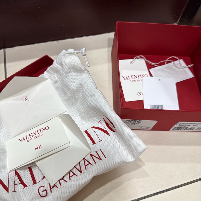 Valentino 雙面細皮帶 黑/紅 70cm-12