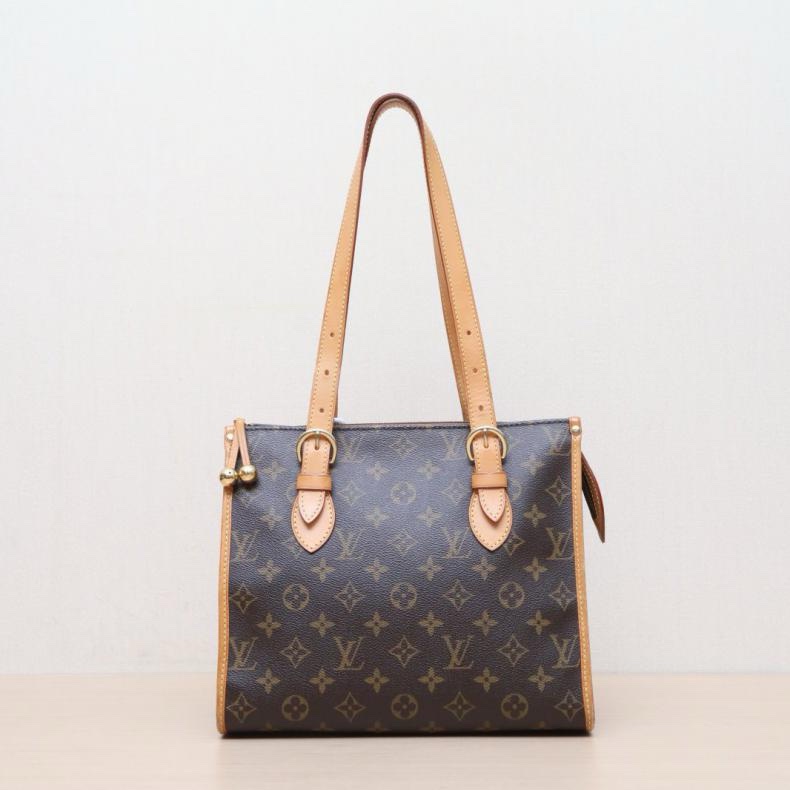 LOUIS VUITTON(路易威登) 中古 三角金球單肩包 老花 PVC 金扣 2007-0