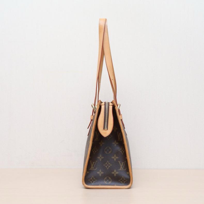 LOUIS VUITTON(路易威登) 中古 三角金球單肩包 老花 PVC 金扣 2007-1