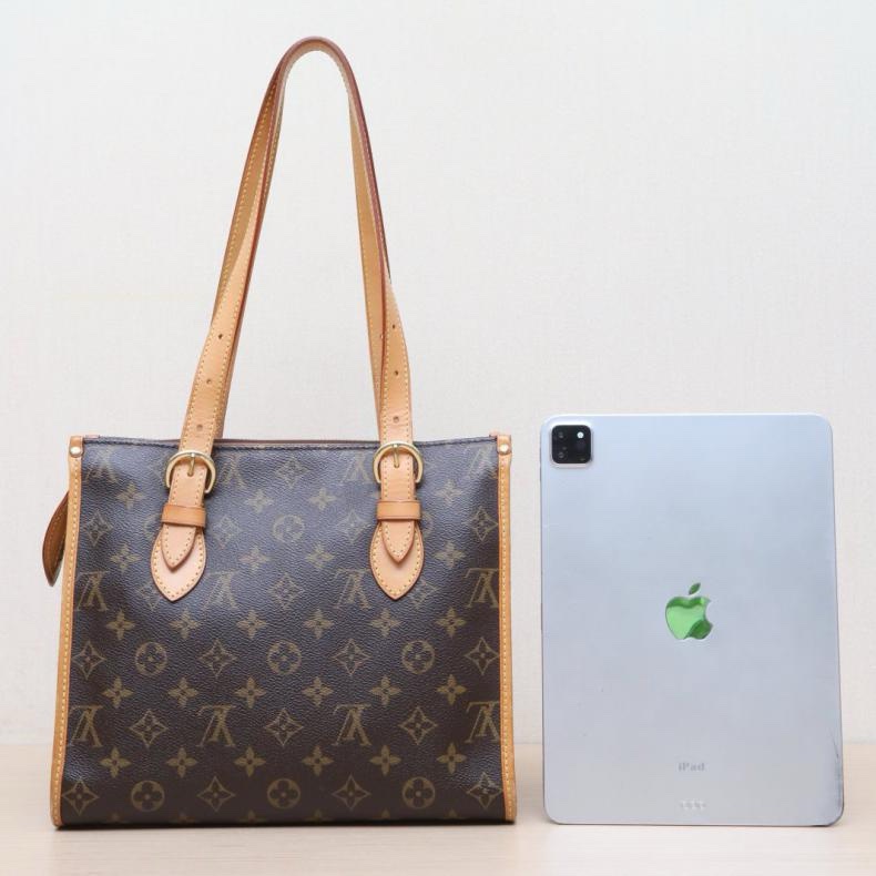 LOUIS VUITTON(路易威登) 中古 三角金球單肩包 老花 PVC 金扣 2007-2