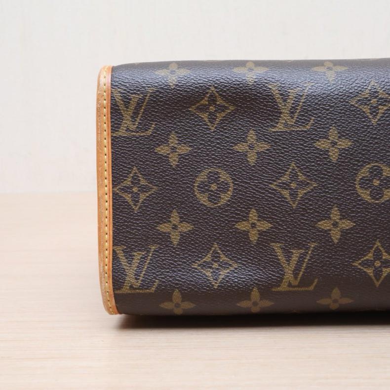 LOUIS VUITTON(路易威登) 中古 三角金球單肩包 老花 PVC 金扣 2007-3