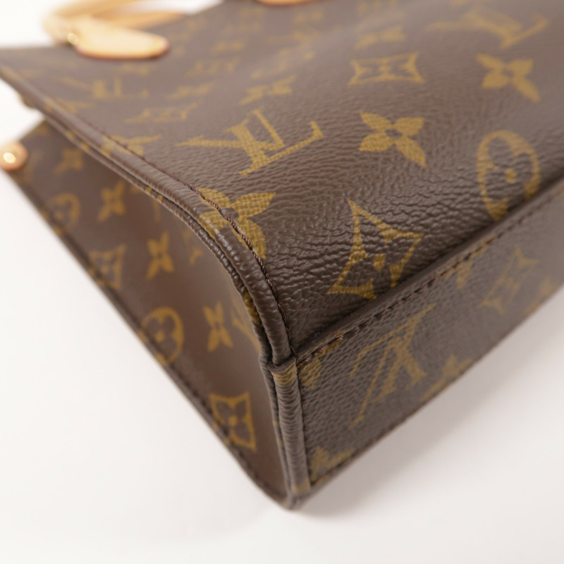 LOUIS VUITTON Monogram Sac Plat BB金扣手挽肩背兩用袋棕色-11
