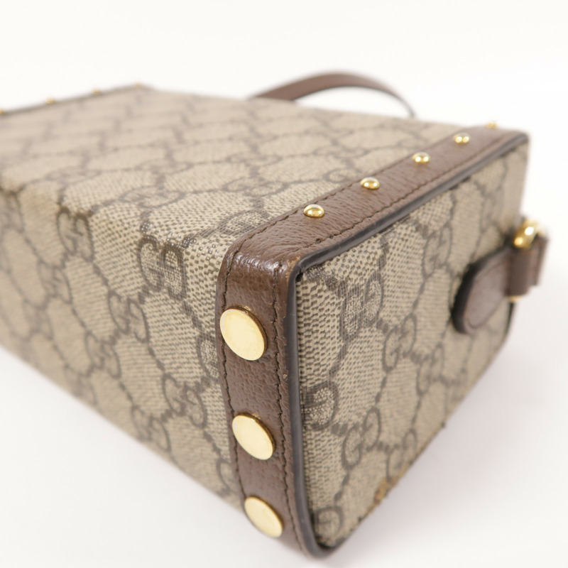 GUCCI 塗層帆布Huheg 8358金扣肩背袋-8
