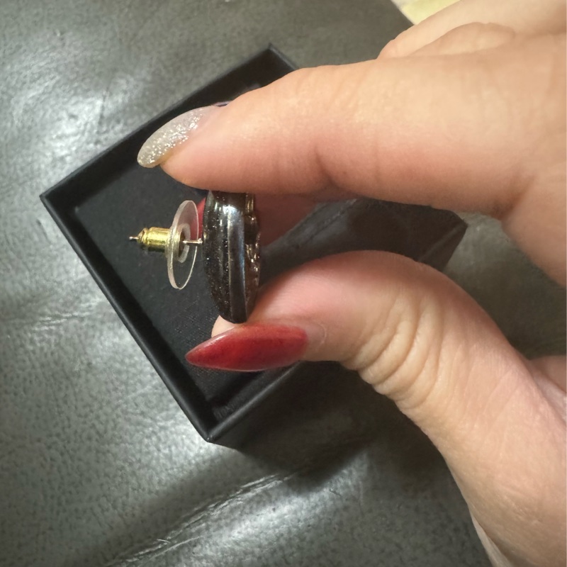 Chanel 滿鑽愛心耳環-5