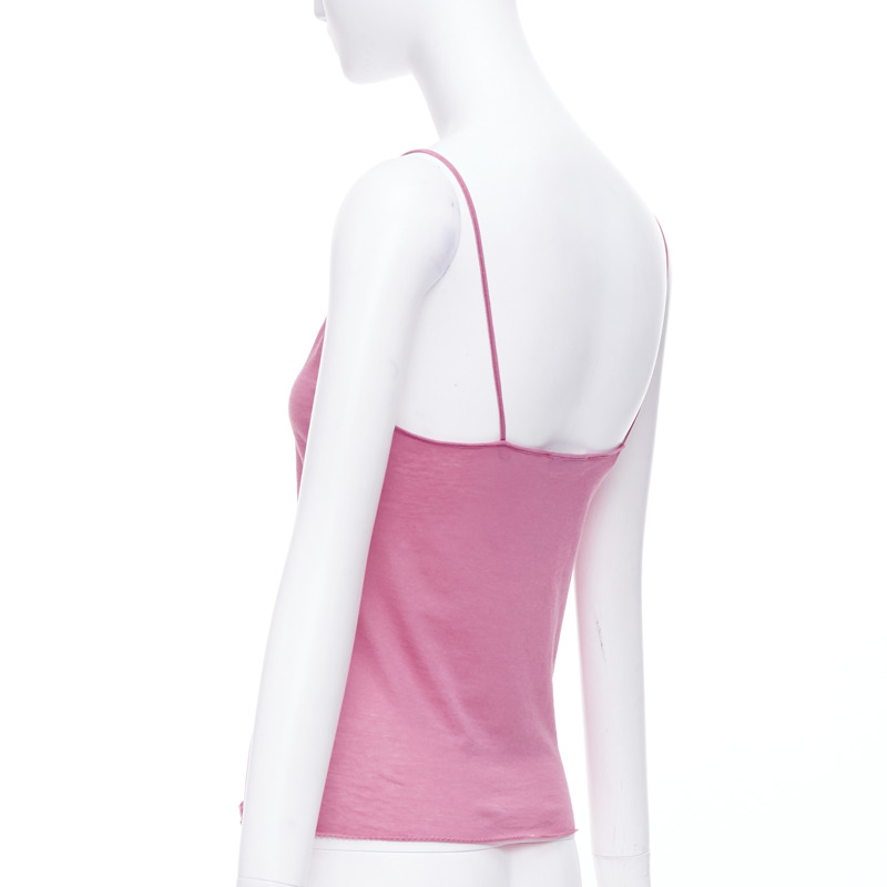 CHLOE Vintage raspberry pink spaghetti strap tank top camisole-5