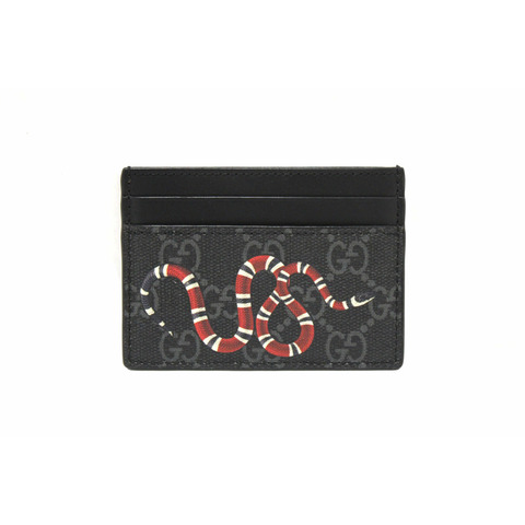 Gucci GG Supreme Black Kingsnake Card Case