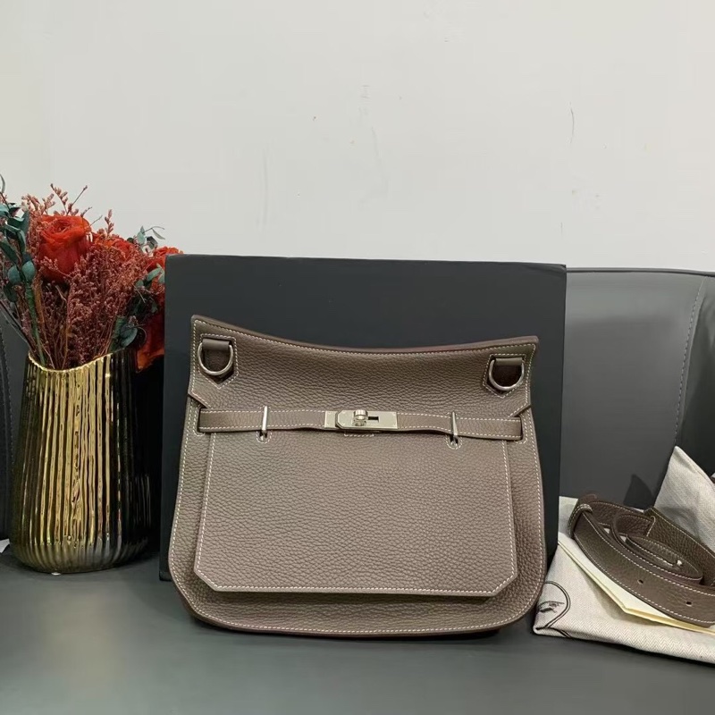 Hermes 愛馬仕吉普賽28 TC皮 大象灰銀扣框Q 刻-0