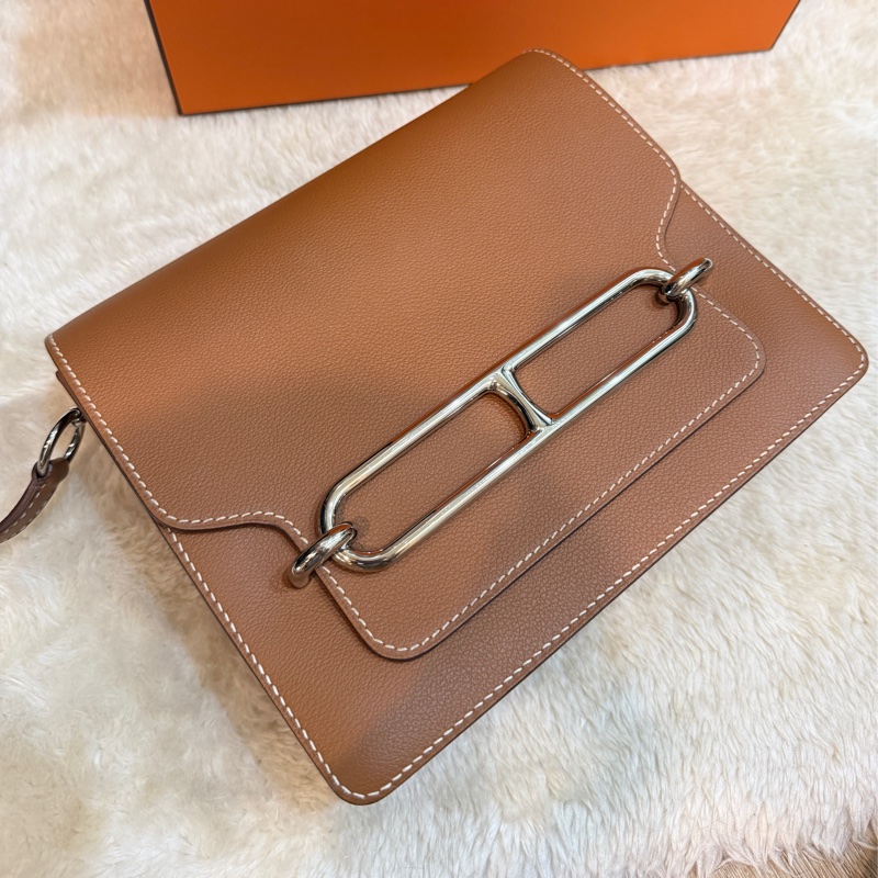 下單再用折扣碼-3000🉐9新以上✨愛馬仕🤎Hermes Roulis 23 gold金棕色 D刻 金棕金釦 愛馬仕金剛色 可斜背 可肩背-53
