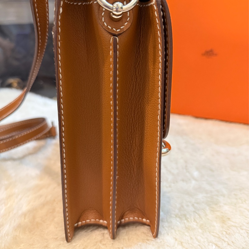 下單再用折扣碼-3000🉐9新以上✨愛馬仕🤎Hermes Roulis 23 gold金棕色 D刻 金棕金釦 愛馬仕金剛色 可斜背 可肩背-54