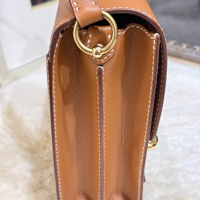 下單再用折扣碼-3000🉐9新以上✨愛馬仕🤎Hermes Roulis 23 gold金棕色 D刻 金棕金釦 愛馬仕金剛色 可斜背 可肩背-15