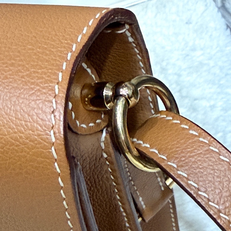 美美的愛馬仕🤎Hermes Roulis 23 gold金棕色 D刻 金棕金釦 愛馬仕金剛色 可斜背 可肩背-34
