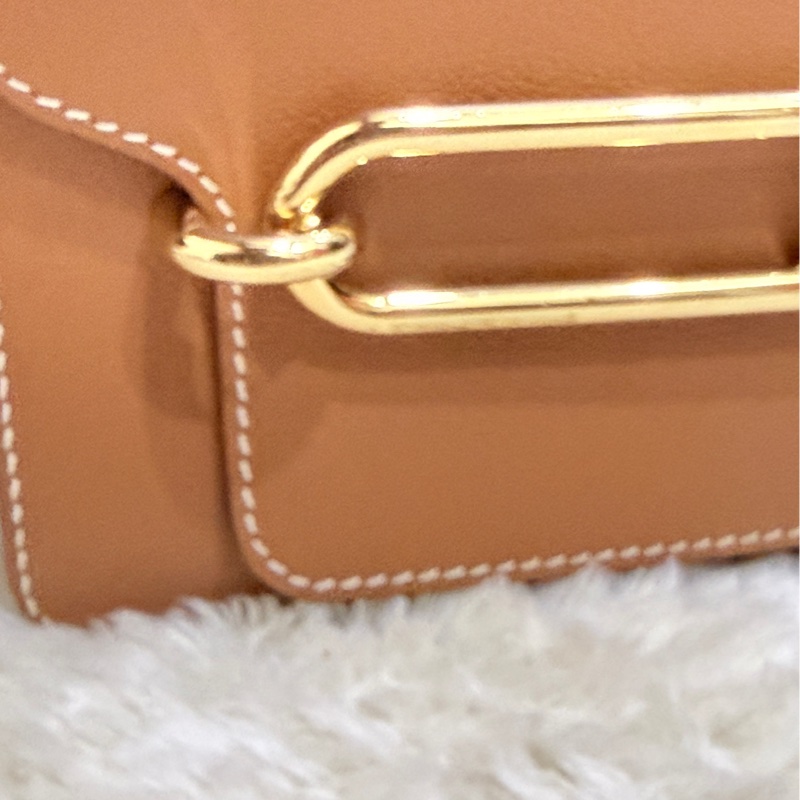 美美的愛馬仕🤎Hermes Roulis 23 gold金棕色 D刻 金棕金釦 愛馬仕金剛色 可斜背 可肩背-35