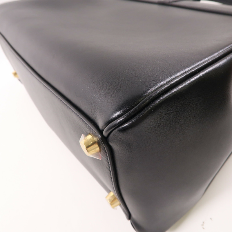 CELINE 牛皮皮革Celine 16 Medium金扣手挽肩背兩用袋黑色-7