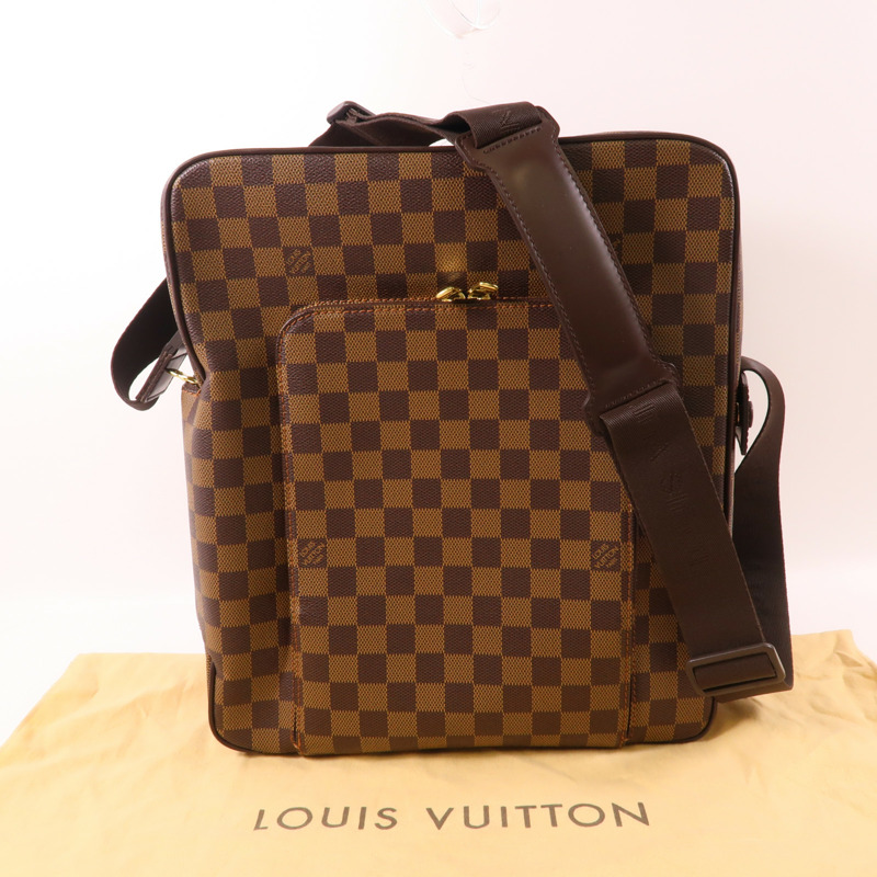 LOUIS VUITTON Damier Oraf GM金扣肩背袋啡色-12