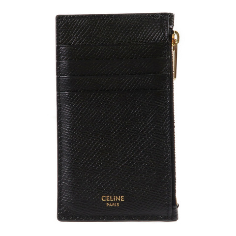 CELINE 牛皮皮革Card Holder金扣卡片套黑色