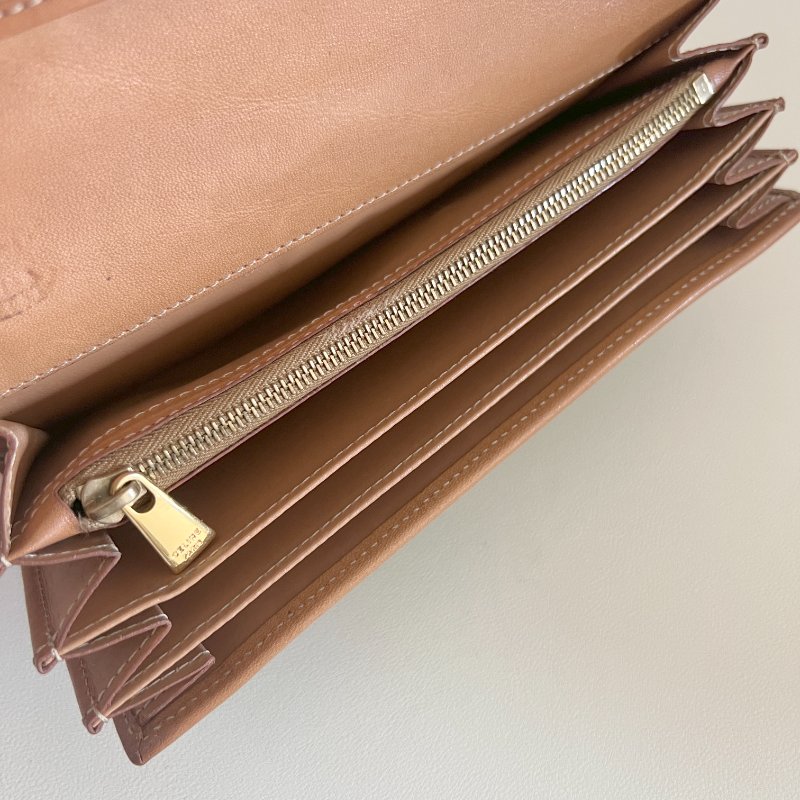 Celine Macadam wallet 賽琳凱旋門中古長錢包長夾 送肩帶-5