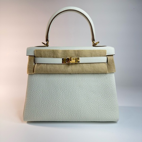 HERMÈS KELLY 25  0T蘑菇白 金釦 TOGO皮