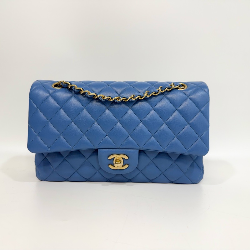 Chanel天空藍金釦羊皮COCO 25CM A01112-5